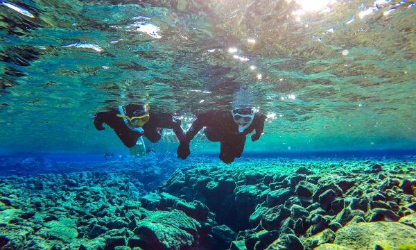 snorkeling in the silfra fissure and the incredibly clear and clean water can be romantic
