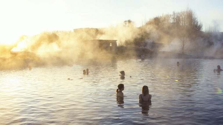 Visit the Secret Lagoon Spa in South Iceland